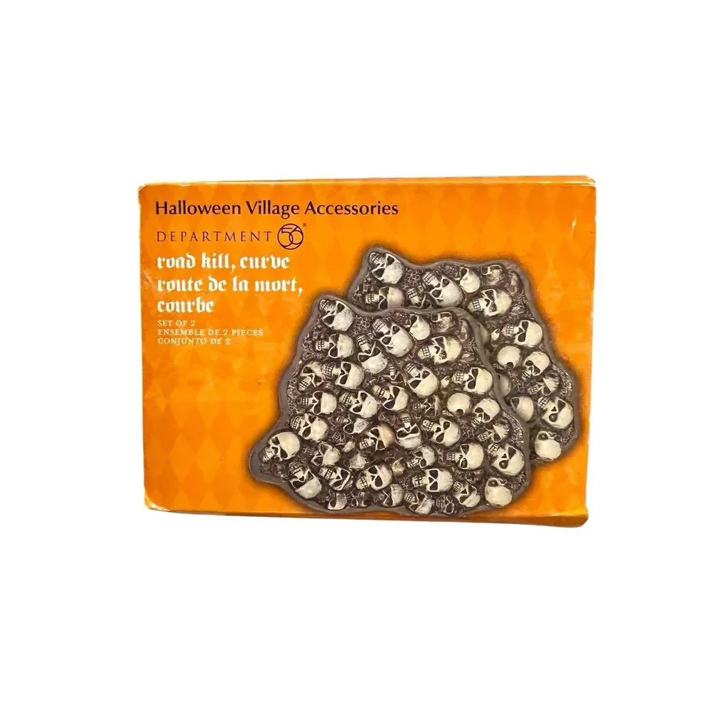 Dept 56 Road Kill Curve Halloween Village Accessories Sculls Curved Path Road